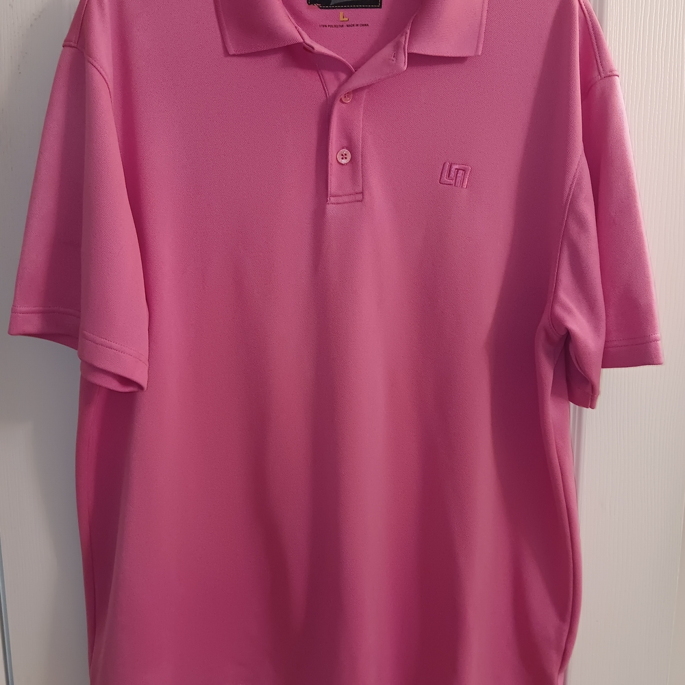 Loudmouth Brand Golf Polo Shirt Preowned Men's Sz Large Pink Color Short Sleeve